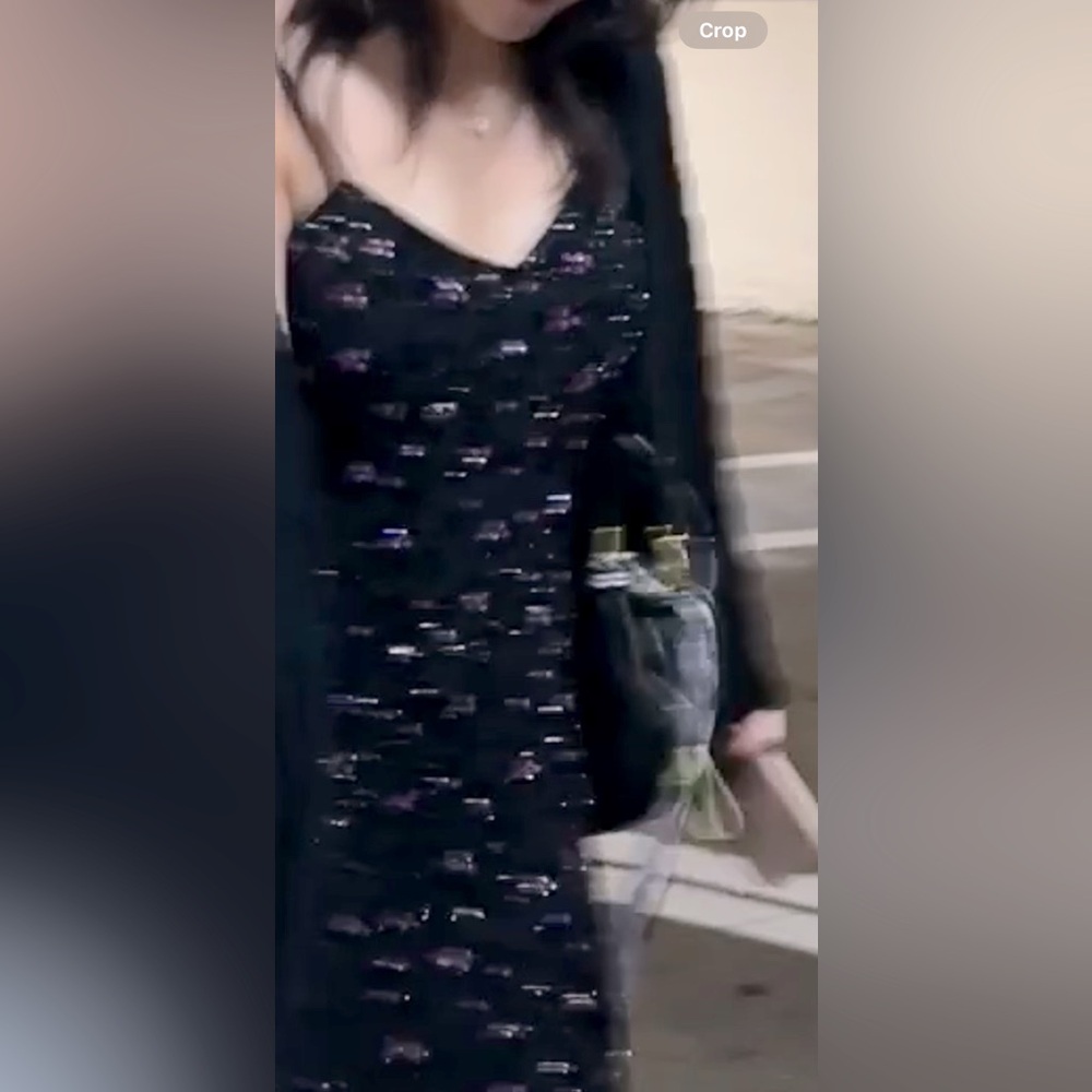 Vintage black floral beaded (100% silk) cocktail semiformal slip dress Paradise - Picture 10 of 16